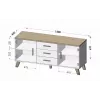 Cama sideboard LOTTA 150 2D3S wotan oak + mat Czarny