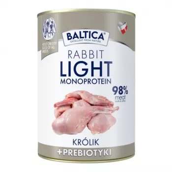 BALTICA Nutraceutic Monoprotein Light Rabbit with prebiotics - karma mokra dla psa - 400g