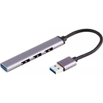 USB Hub S/CONN 13-50001 USB 3.2 Gen 1 Type-A 5000 Mbit/s szary