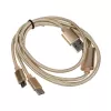Kabel USB Akasa AK-CBUB42-12GL 1,2 m USB 2.0 USB A USB C/Micro-USB B złoty (AK-CBUB42-12GL)