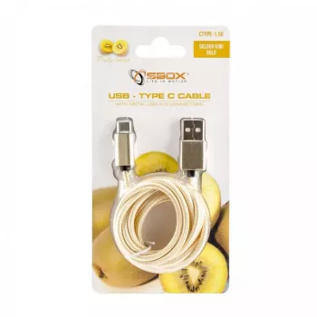 Kabel USB SBOX USB-TYPEC-15G 1,5 m USB A USB C złoty