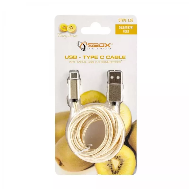 Kabel USB SBOX USB-TYPEC-15G 1,5 m USB A USB C złoty