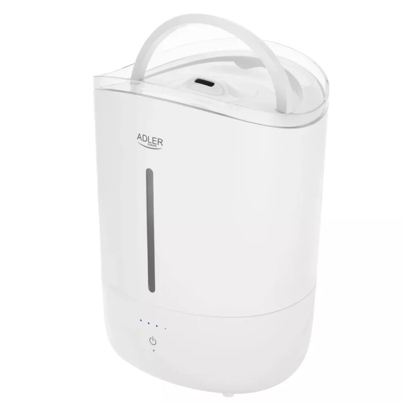 Nawilżacz Adler | AD 7971 | 30 W | Pojemność zbiornika na wodę 5 L | Ultradźwiękowy | Wydajność nawilżania 100-250 ml/h | Biały