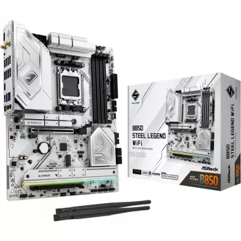 Płyta główna ASROCK B850 Steel Legend WiFi ATX — AMD B850, Socket AM5, DDR5, 4x DIMM, 4x M.2, Wi‑Fi 7, 2.5Gb LAN