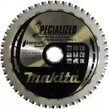 Makita Efficut - Tarcza tnąca - do metalu, stali nierdzewnej, stali - 150 mm - 48 zębów - do Makita DCS553RTJ