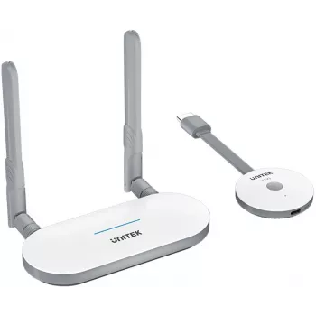 Bezprzewodowy system transmisji sygnału AV HDMI Unitek V1183A01, nadajnik i odbiornik, zasięg do 50 m