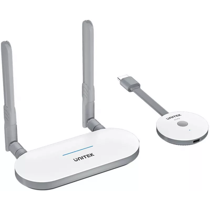 Bezprzewodowy system transmisji sygnału AV HDMI Unitek V1183A01, nadajnik i odbiornik, zasięg do 50 m