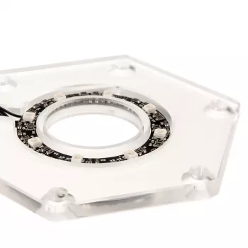 Zestaw montażowy BitsPower Hexagon BP-WTHU-RGB — akryl przezroczysty, 91.4×80×6.5 mm