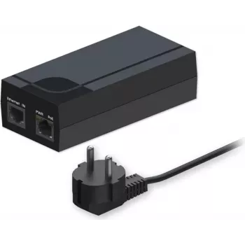 Iniektor PoE TELTONIKA PR322EU7 — jednoportowy iniektor Power over Ethernet, wtyczka EU