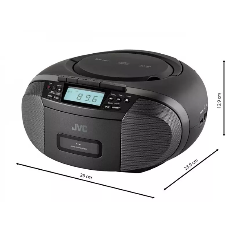 Radio player JVC RC-E444B Czarny z odtwarzaczem CD i tunerem FM