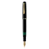Pelikan M200, Czarny, Złoty, Zintegrowany system napełniania, Żywica, Złoty, Stalówka Italic, Złoty, Stal nierdzewna