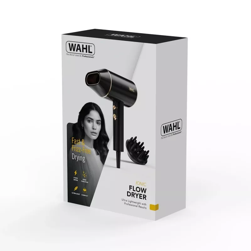 Suszarka do włosów Wahl Ionic Flow 2100 W Czarny, Złoty
