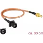 Kabel koncentryczny DeLOCK 89676 RG-316 0,3 m FAKRA A SMB Czarny Brązowy Złoty