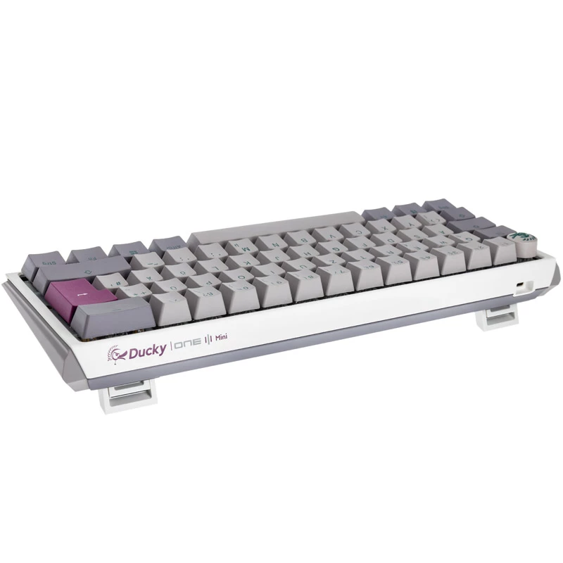 Ducky One 3 Mist szary Mini Gaming klawiatura, RGB LED - MX-Silent-Czerwony
