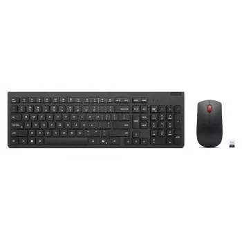 Bezprzewodowy zestaw klawiatury i myszy Lenovo Essential Wireless Combo Gen2 — czarny, kompaktowy układ, połączenie bezprzewodowe