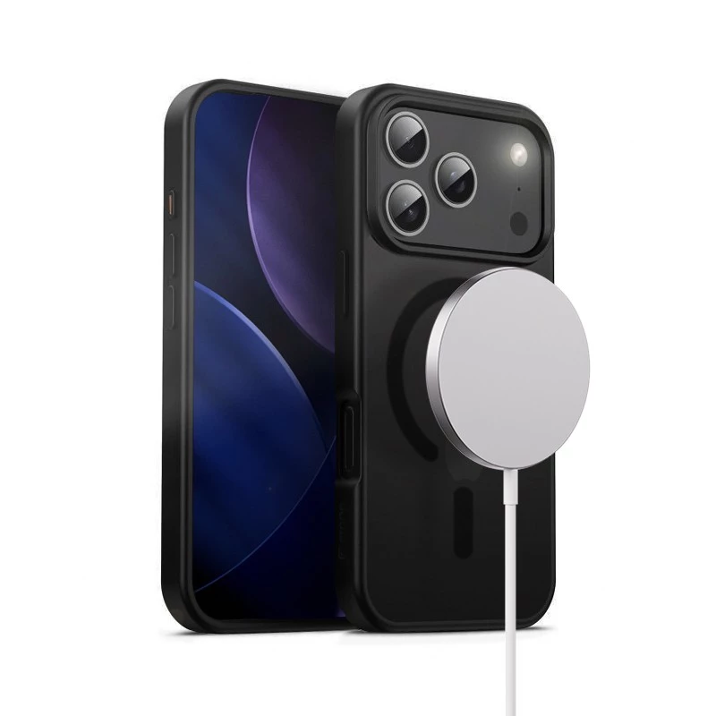 Etui Crong MagSafe dla iPhone 17 Pro — hybrydowe czarne