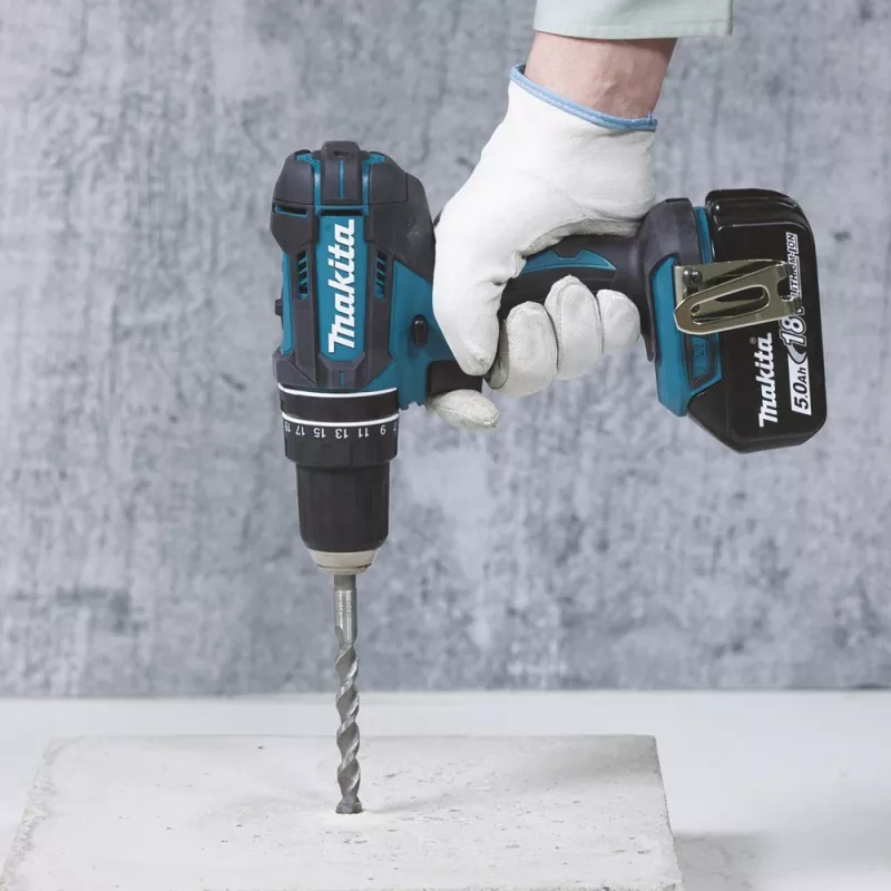Makita DHP482RFX9 - Wiertarka/wiertarka udarowa/wkrętarka akumulatorowa - Bezkluczykowy uchwyt 13 mm - 62 N·m - 2 baterie, ładowarka w zestawie - 18 V (DHP482RFX9)