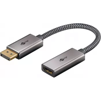 Plus DisplayPort > HDMI Adapter kabel, 4K @ 60Hz (szary, 20cm, 32 Gbit/s)