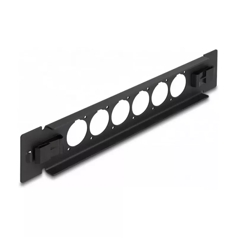 Patch panel DeLOCK 10 cali D-Type 6 portów beznarzędziowy czarny