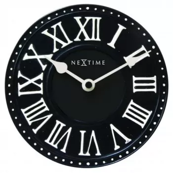 NeXtime klok 5187zw London Table, Ø16 cm, na ścianę, czarny/biały