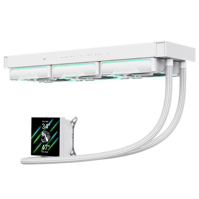 Gamemax | Chłodzenie cieczą CPU | HAILSTORM 360 LCD | Biały
