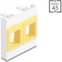 Ramka montażowa DELOCK Easy 45 Module 2x uchwyty Keystone 45×45 mm biała/żółta