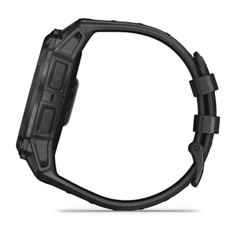 Smartwatch GARMIN Instinct — 45 mm, 3,05 cm (1,2 cala) AMOLED 390×390 ekran dotykowy, 4 GB, GPS, silikonowy pasek czarny, 53 g