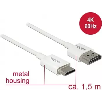 Kabel HDMI DeLOCK 85143 1.5m HDMI Typ A Typ C Biały