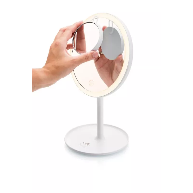 Wolnostojące lusterko do makijażu LED ETA Fenité okrągłe 20 cm, sterowanie dotykowe, USB, wbudowana bateria LiPo