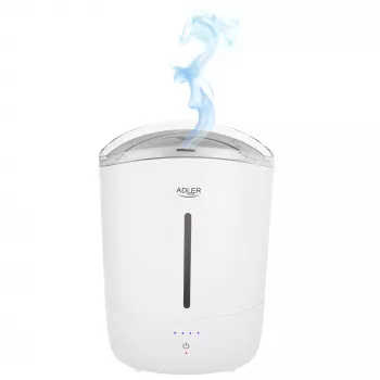 Nawilżacz Adler | AD 7971 | 30 W | Pojemność zbiornika na wodę 5 L | Ultradźwiękowy | Wydajność nawilżania 100-250 ml/h | Biały