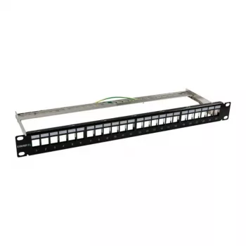 Keystone, nośnik modułów, 48,30cm (19) panel krosowy na 24 moduły TP, 1U, czarny (S216320)