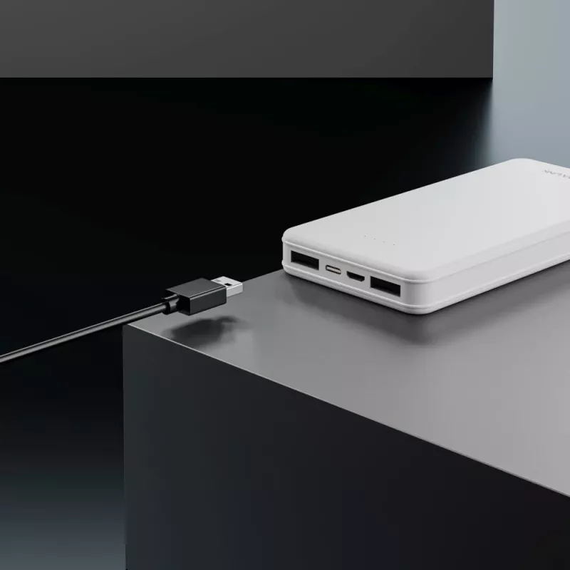 Powerbank Extralink EPB-078W 10000 mAh biały, USB-C, 10 W mocy wyjściowej, ładuje do 2 urządzeń