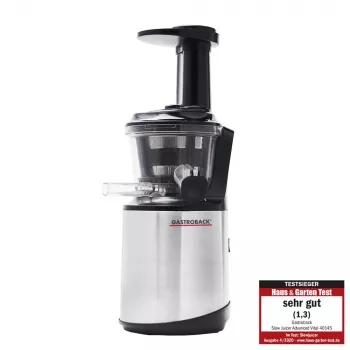 Wolnoobrotowa sokowirówka Gastroback Advanced Vital 40145 Czarna Stal nierdzewna