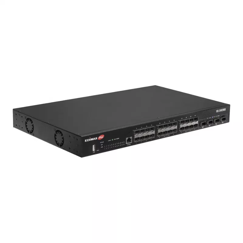 Przełącznik sieciowy EDIMAX FS-5428X — 24 porty Gigabit SFP, 4 × porty 10GbE SFP+
