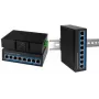 LogiLink Industrial Gibabit Ethernet PoE Switch, 8-Port 10/100/1000 Base-TX RJ45, Plug & Play, schwarzes Metallge - 1 Stück (NS203P)