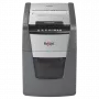 Niszczarka do papieru REXEL Optimum AutoFeed+ 100X — automatyczne podawanie 100 arkuszy, cięcie krzyżowe 4 x 28 mm, kosz 34 L, aluminium