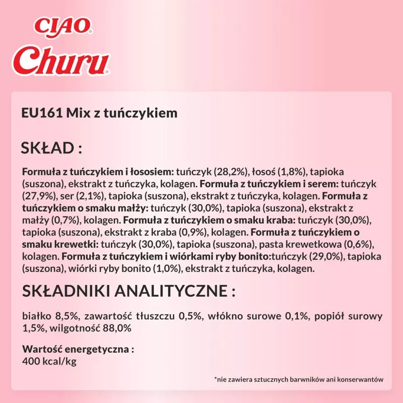 INABA Churu Zestaw Tuńczyk – przysmaki dla kota – 60 x 14g