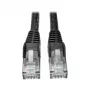 Eaton Tripp Lite Series Cat6 Gigabit Snagless Molded (UTP) Ethernet Cable (RJ45 M/M), PoE, Black, 5 ft. (1.52 m) - Kabel krosowy - RJ-45 (M) do RJ-45 (M) - 1.52 m - UTP - CAT 6 - Mou