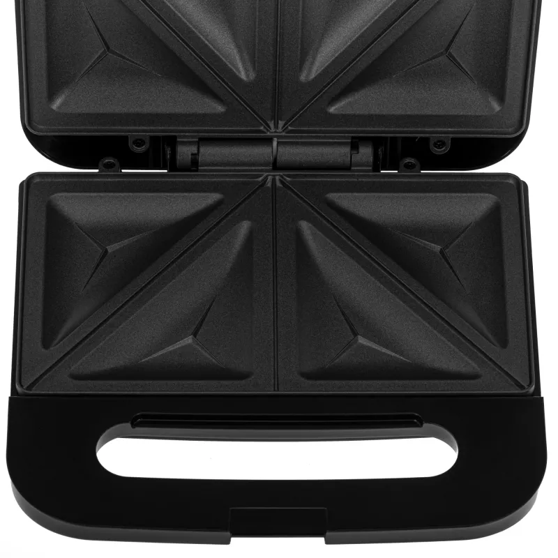 Sandwich maker Adler AD 3076 — 1000 W kompaktowy opiekacz do kanapek, czarno-srebrny