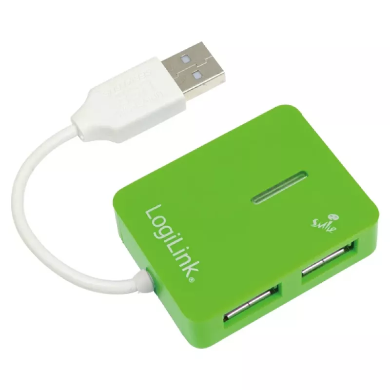 USB Hub LOGILINK UA0138 — 4-portowy hub USB 2.0, zielony, do 480 Mbit/s
