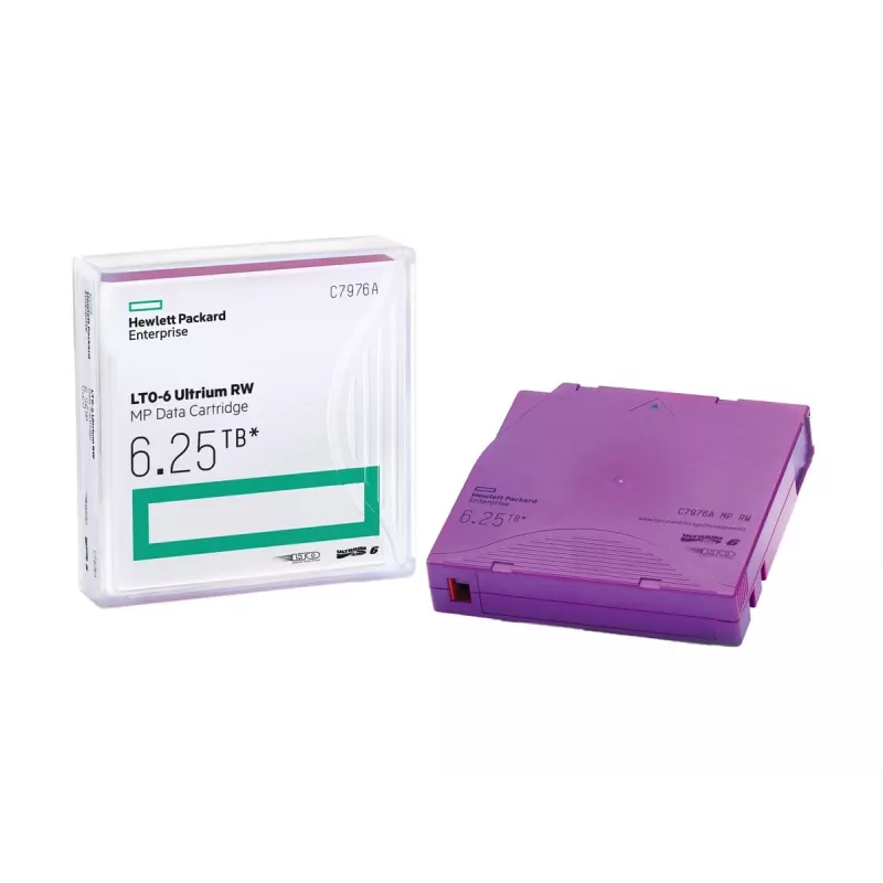 Kaseta z taśmą danych HPE LTO Ultrium 6 RW C7976AN — 6,25 TB, fioletowa, opakowanie 20 szt.