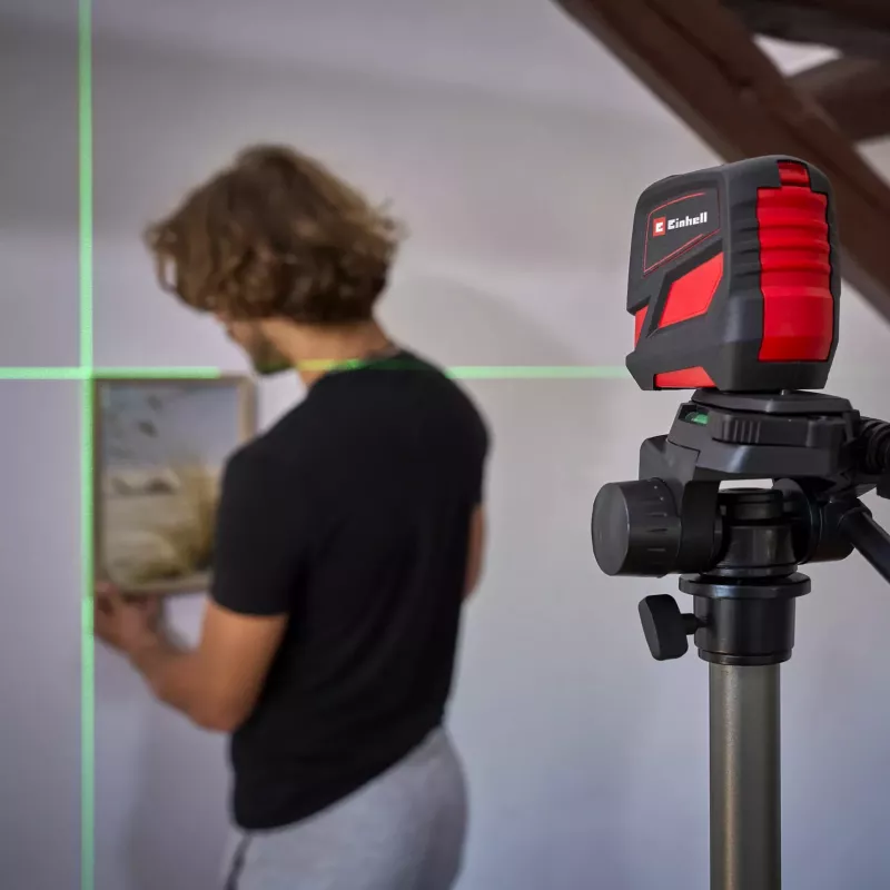 Poziomica laserowa Einhell TC-LL 2 G — samopoziomująca zielona krzyżowa i linia 360°