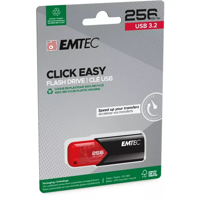 Pamięć USB Emtec 256GB USB Typ-A 3.2 Gen 1 Click Easy