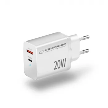 Ładowarka sieciowa Esperanza EZC105W 20W Biała