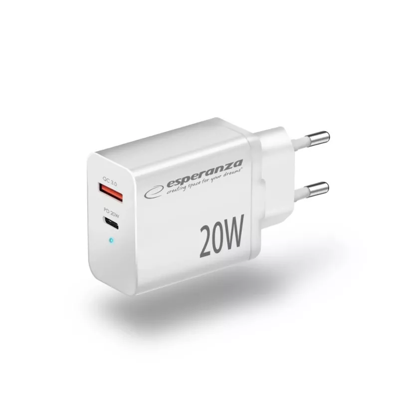 Ładowarka sieciowa Esperanza EZC105W 20W Biała