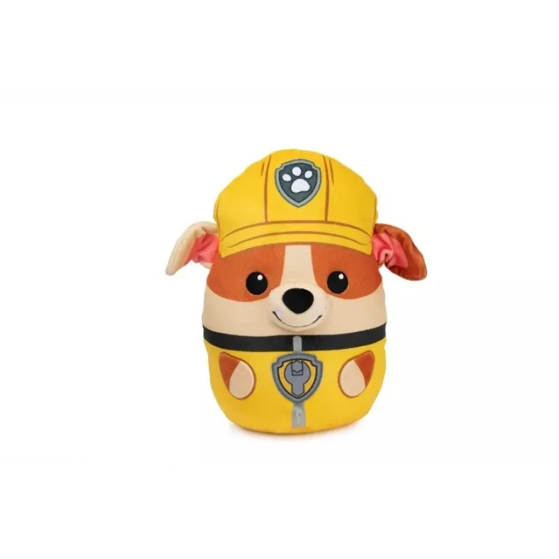 PAW Patrol Rubble Squish Pluszak, Oficjalna Zabawka z Popularnej Kreskówki, Przytulanka dla Dzieci od 1 Roku Życia, 12”