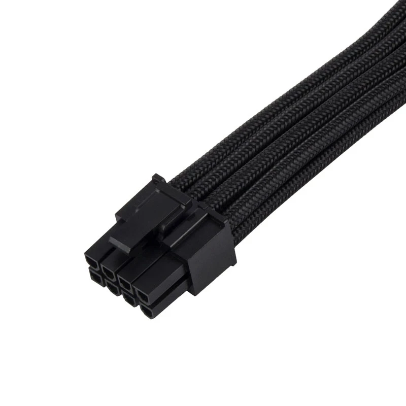 SilverStone PP07E - Spannungsversorgungs-Verlängerungskabel - 8-poliger PCIe Power (6+2) (M) zu 8-poliger PCIe Power (W) - 30 cm - Schwarz (SST-PP07E-