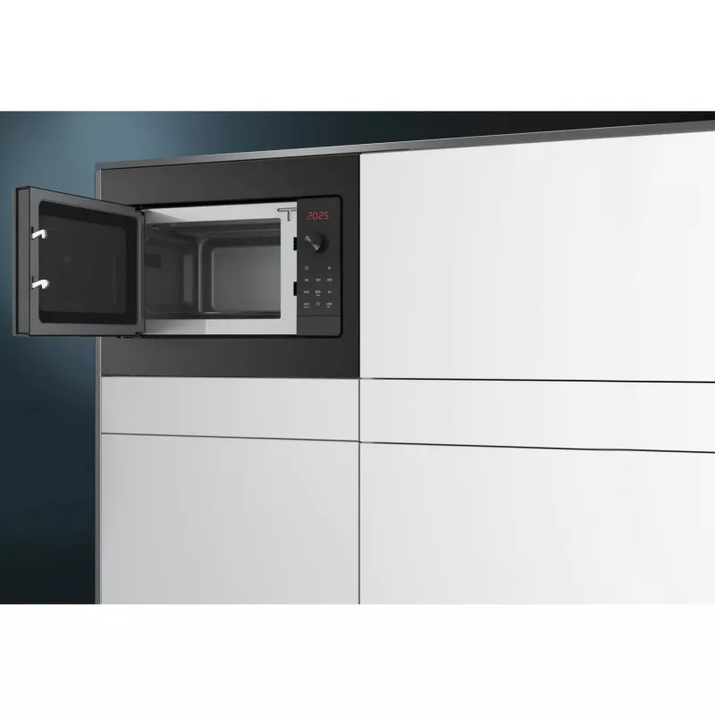 Kuchenka mikrofalowa Siemens iQ300 BF523LMB3 Czarna, stal nierdzewna Solo do zabudowy 20 l 800 W