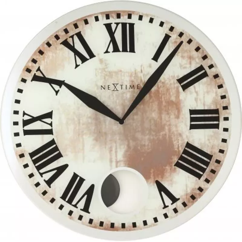 Zegar ścienny NeXtime 8162 Romana, Ø43 cm, biały