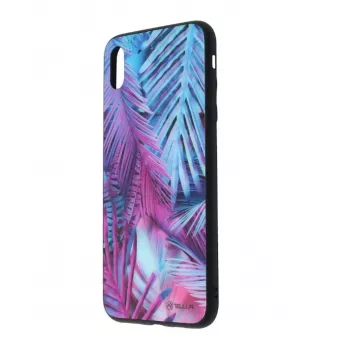 Ochronna szklana nakładka-obudowa Tellur do iPhone XS Max z nadrukowanym wzorem palm